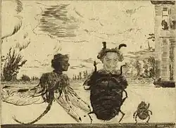 Peculiar Insects (1888) drypoint, 11.9 × 15.9&nbsp;cm, Royal Library of Belgium, Brussels