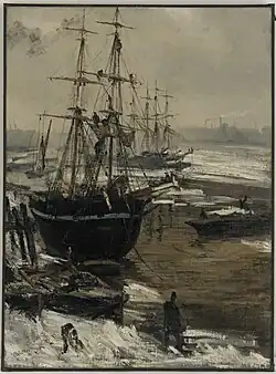 The Thames in Ice 1860 oil on canvas