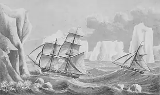 Image 49James Weddell's second expedition in 1823, depicting the brig Jane and the cutter Beaufroy (from Southern Ocean)