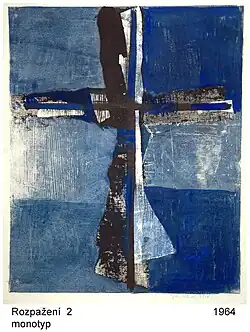 Open arms 2, monotype, 1964