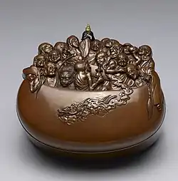 Covered Box in the Shape of Sixteen Arhats in a Begging Bowl