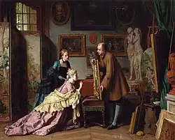 Jean Carolus, 1889, A Visit to the Studio, oil on canvas, 78 x 95&nbsp;cm, private collection