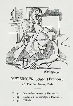 Jean Metzinger, 1911, Étude pour "Le Goûter" (Study for Tea Time), Exposició d'Art Cubista, Galeries Dalmau (catalogue)