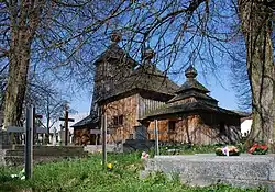 Wooden church in village