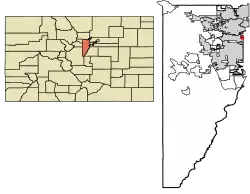 Location of Mountain View in Jefferson County, Colorado