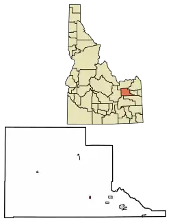 Location of Roberts in Jefferson County, Idaho.