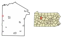 Location of Corsica in Jefferson County, Pennsylvania.