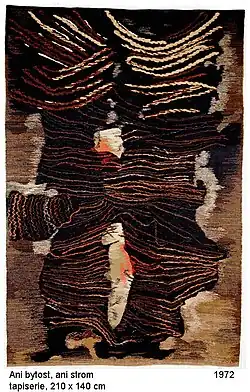 Neither creature nor tree, author's, hand-woven tapestry 210 × 140&nbsp;cm, 1972