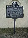 Arch historical marker sign, modern day.