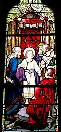 Young Jesus in the Temple, ca. 1896 stained glass window, Church of the Good Shepherd, Rosemont, Pennsylvania