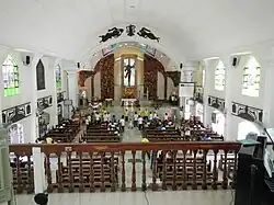 Church interior viewed from the choir loft