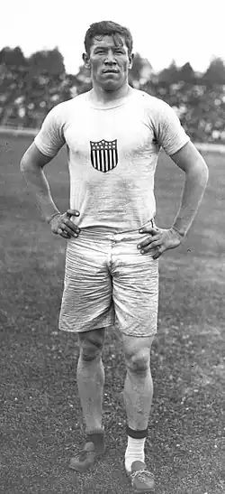 Image 12American athlete Jim Thorpe lost his Olympic medals after taking expense money prior to the 1912 Summer Olympics for playing baseball, a violation of Olympic amateurism rules. (from Track and field)