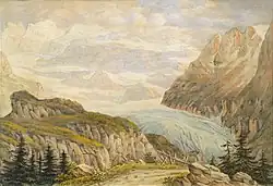 Hüfi Glacier around 1880 by Heinrich Müller