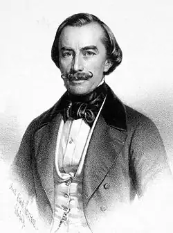 Johann Petzmayer, Austrian zither player and composer, lithograph from 1849