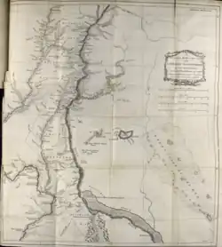 A black and white map showing the Volga region and Lake Elton, entitled "A most accurate Map, of those parts of the Astracan Government upon the River Wolga, where the New Colonies are Settled".
