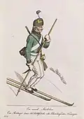 A Norwegian soldier on skis, 1801