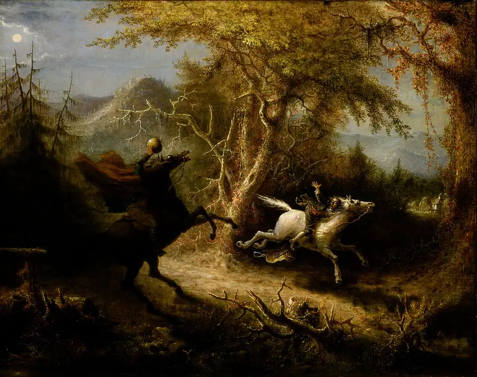 The Headless Horseman Pursuing Ichabod Crane (1858)