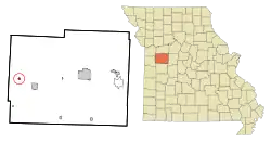 Location of Kingsville, Missouri