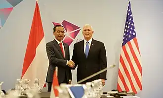 Jokowi with US Vice President Mike Pence
