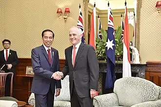 Jokowi with Malcolm Turnbull in Sydney