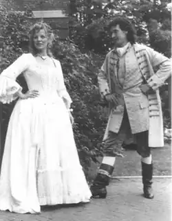 Actress Sabra Jones and actor Thomas McAteer in costume for Les Liaisons Dangereuses