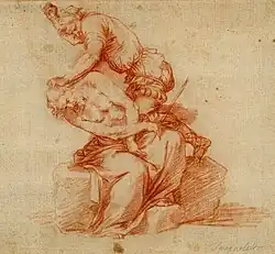 Christ Beaten by a Tormentor, ca. 1626, red chalk, 18.4 x 21.5&nbsp;cm. British Museum