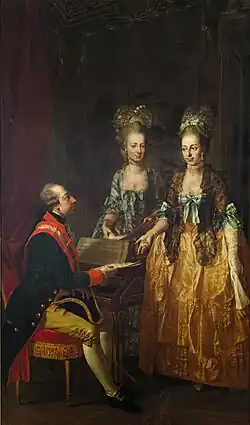 Joseph II, Holy Roman Emperor with Maria Anna and Archduchess Maria Elisabeth
