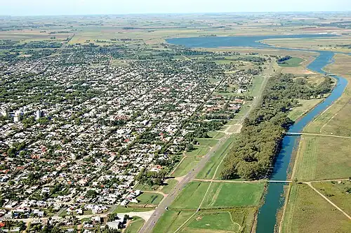 View of Junín and the Río Salado