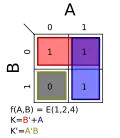 Σm(1,2,4); K = A + B′