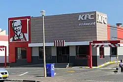 A KFC restaurant with a drive thru in Walvis Bay, Namibia