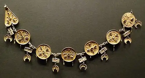 Silver necklace, c. AD 600-650