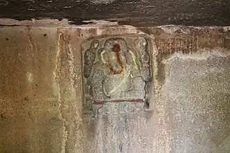 The Ganesha idol at the back of the cave