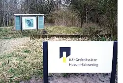 Entrance area of the memorial site of Husum-Schwesing sub-camp (to 2017)