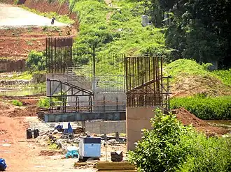 100m long Neeravil bridge under construction