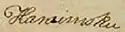 William Pitt Kalanimoku's signature