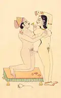 Kama Sutra illustration of standing positions, circa 19th Century