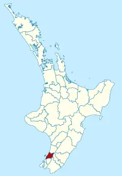Kāpiti Coast district within the North Island