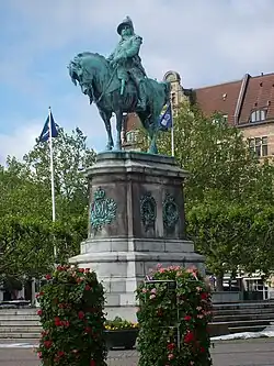 Equestrian statue of Charles X Gustav by John Börjeson