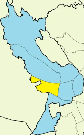 The location of Anthoupolis in the Municipality of Kato Polemidia.