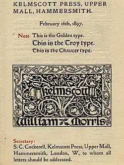 Kelmscott Press font styles