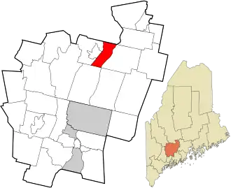 Location in Kennebec County and the state of Maine.