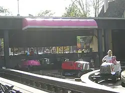 Cars in storage at Kennywood Auto Race.