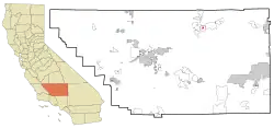 Location in Kern County and the state of California