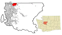 Location of Cottage Lake, Washington