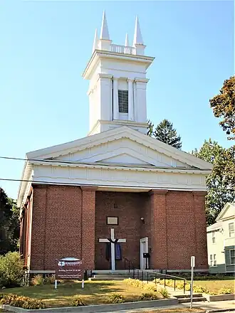 The Kingsboro Assembly of God Church, built in 1838 as a Presbyterian church, is the centerpiece of the Kingsboro Historic District