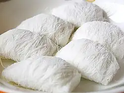 Kkul-tarae, fine strands of honey and maltose, often with a sweet nut filling