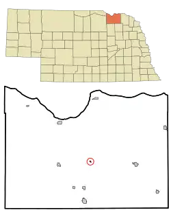 Location of Center, Nebraska