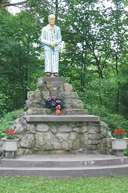 Image 37A monument to Fr. Maximilian Kolbe, among the estimated 3,000 members (18%) of the Polish clergy who were killed by the Nazis; of these, 1,992 died in concentration camps. (from Vatican City during World War II)