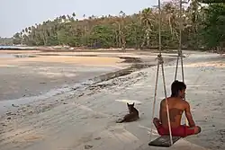 Western beach at low tide