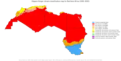 Köppen–Geiger climate classification map at 1-km resolution for Northern Africa (1991–2020)
